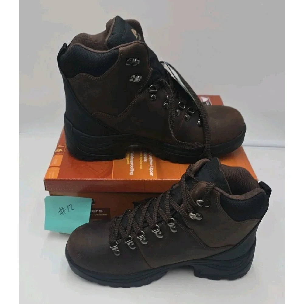 Mens Brown Leather Sneakers 10.5 W Ozark Trail Hiking Shoes NEW